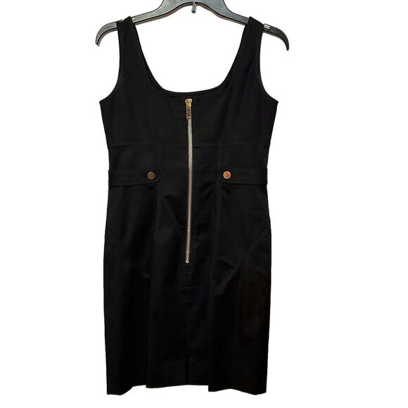 Etcetera Black  Sleeveless Goldtone Hardware Back Zip Dress Size 4 - Picture 3 of 8